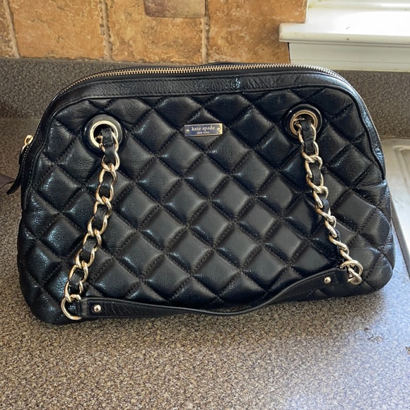 Quilted Black Leather kate Spade Tote